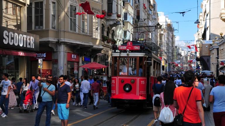 شارع تقسيم في القسم الاوروبي في اسطنبول